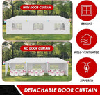 FDW Party Tent 10x30 Outdoor Gazebo Canopy with 8 Removable Sidewalls, Waterproof Wedding, Patio, – UV Protection for Events & Gatherings