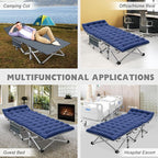 ABORON Camping Cot for Adult 28" Extra Wide, Heavy-Duty 1200D Oxford Cot for Sleeping, Portable Folding Camp Bed with Mat & Carry Bag