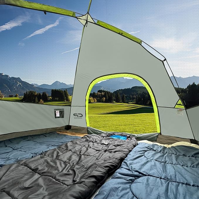 Tents for Camping 4 Person Tent Waterproof Windproof Double Layer Camping Tent, Easy Setup Dome Tent with Large Mesh Windows & Wider Door for Outdoor Camping & Hiking