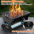 QuliMetal Portable Camping Grill – Foldable Charcoal/Gas Grill with Carry Bag | Heavy-Duty Backpacking BBQ & Fire Pit Grill for Outdoor Cooking, Camping, Tailgating, Patio & Backyard