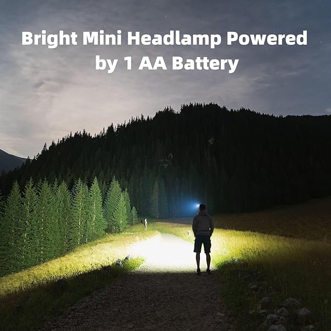 COSOOS 2 LED Headlamps Flashlights with Portable Cases, 1.6oz Mini Bright Running Headlamp, Waterproof Head Lamps, Small Headlights for Adults, Kids, Camping, Hiking, Night Reading (NO AA Battery)