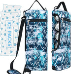 Golf Cooler Bag Plus Ice Pack Soft Sided Insulated Cooler Bag- Holds 6 Pack of Cans or 2 Wine Bottles - Grey Camo Golf Beer Sleeve Black Fits Discreetly in Golf Bags