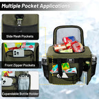 MIER Large Lunch Box for Men Women Adult Insulated Soft Sided Cooler 30 Can Leakproof Lunch Bag Collapsible for Work Travel Camping Beach, 18L (Army Green-No Luggage Strap)