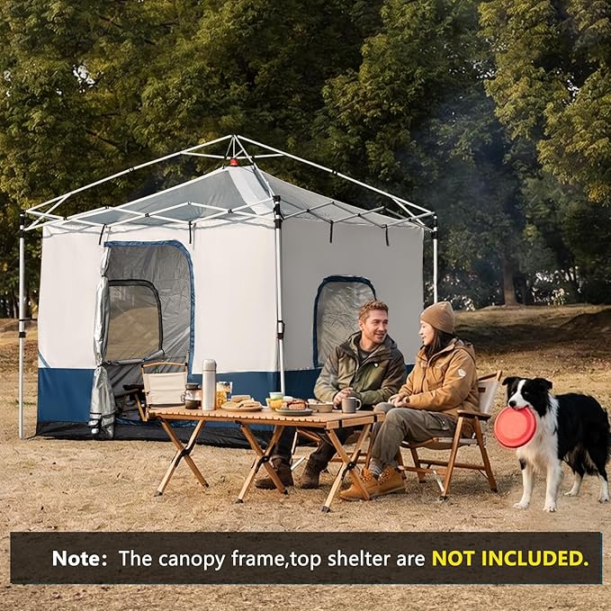 Camping Cube, Canopy Inner Tent for 10' x 10' Straight Leg Pop Up Canopy, Converts Canopy into Enclosed Camping Tent, Fully Vented Roof, Easy Setup, 4-6 Person (Frame & Top Not Included)