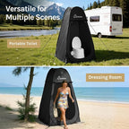 Wolfwise Pop Up Shower Tent, Portable Instant Changing Tent with Ventilation Window & Carry Bag, Privacy Bathroom Toilet for Beach, Camping & Outdoor, Width 40 ", Height 75 ", Black