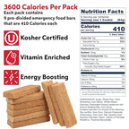 SOS Food Lab Emergency Food Bar - 3600 Calorie Ration (8 Pack Shortbread Cookie) - 3 Day/72 Hour Ready to Eat Supply for Camping, Hiking, Disaster Preparedness - 5 Year Shelf Life Energy Survival Food