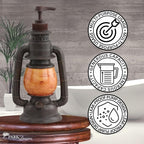 Park Designs Camping Lantern Soap Dispenser | Rustic Farmhouse Bathroom & Kitchen Pump | Refillable Lotion, Hand Wash or Dish Liquid Container | Decorative Resin Accent 9" Tall