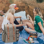 Picnic Backpack for 2 Person with Large Insulated Cooler Bag, Picnic Basket Set with Wine Pouch, Waterproof Picnic Blanket & Cutlery Set. Perfect for Beach, Camping,Wedding Gift for Couple.Beige