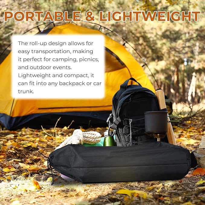 Outvita Beach Picnic Table, Lightweight Roll Up Low Camping Table, Portable Folding Table with Carrying Bag for Outdoor, BBQ, Sand, Picnic, Party, Patio 47 Inches