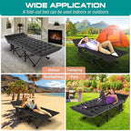 LILYPELLE 2 Pack Folding Camping Cot W/Mattress, 78" L x 32" W x 18" H Cot Bed, Heavy Duty Wide Camping Cot XXL for Adults, Portable Sleeping Cot Bed for Travel Camping/Office, Home Nap