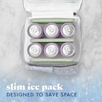Cool Coolers by Fit & Fresh XL Slim Ice Packs, Quick Freeze Reusable Ice Packs for Lunch Boxes & Coolers, Long-Lasting, Space Saving Cooler Ice Packs, Sage, 4Pk