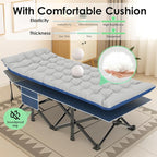 Suteck Camping Cot, 32In XXL Folding Camping Cot Heavy Duty Sleeping Bed for Adults 1200D Double Layer Oxford Cots for Camping W/Pilllow Mattress Carry Bag for Home Office Nap Beach Travel, 900LBS