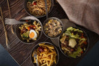 iBasingo Titanium Bowls Plates Set Single-Walled Rice Salad Mixing Bowls Dishes Ultralight Camping Dinnerware Outdoor Indoor Tableware Kitchen Utensils with Carry Bag Ti1110T