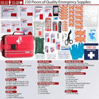 Comprehensive First aid Kits, First Aid Trauma Kit with Labelled Compartments for Cars, Home, Office, Backpacking, Camping, Traveling, and Cycling -324 Pieces