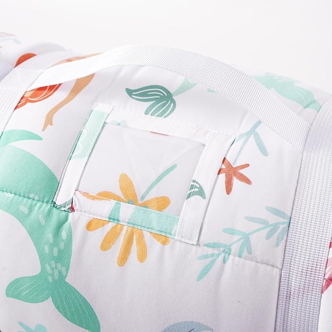 Bunnikins & Clover Toddler Nap Mat with Removable Pillow, Nap Mats for Preschool, Easy Clean Toddler Nap Pad for Kindergarten, Kids Sleeping Bag for Travel Camping