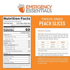 Emergency Essentials Freeze-Dried Peach Slices #10 Can, Freeze-Dried Fruit, Freeze-Dried Peaches, Peach Rings Snacks, Emergency Food Cans, 30-Year Shelf Life Food