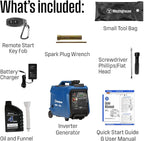 Westinghouse 4000 Peak Watt Super Quiet Portable Inverter Generator, Remote Electric Start with Auto Choke, RV Ready 30A Outlet, Gas Powered, CO Sensor, Parallel Capable