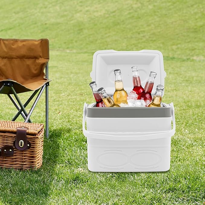 8.5l Camping Ice Boxes & Coolers, Insulated Cooler, Portable Ice Box with Handle, Large Insulated Ice Chestfor Beach, Picnic and Office Use