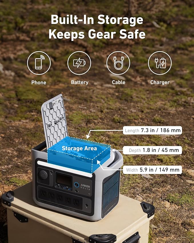 Anker SOLIX C800 Portable Power Station with 200W Solar Panels, 1200W (Peak 1600W) Solar Generator, Full Charge in 58 Min, 768Wh LiFePO4 Battery for Outdoor Camping, RVs, Road Trip, and Power Outages
