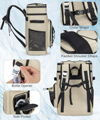 Insulated Cooler Backpack, 40L Leakproof Backpack with Double Compartments for Men & Women, Large Lunch Cooler for Camping, Beach, Travel, Picnic, Up to 48 Cans