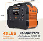 Generac 2106Wh Portable Power Station with Lithium-Ion Battery - Clean, Emission-Free Power - Wirless Charging Pad and Compact Design - Camping, RV, Indoor/Outdoor Use - Orange/Black