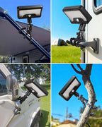 LUHLEE Solar Motion Lights Outdoor, 600LM RV Outdoor Lights with Flexible Tripod,USB & Solar Dual Charging, Motion Sensor RV Exterior Llight for Camper, Motorhome, Trailer, Camping Tent (1 Pack)