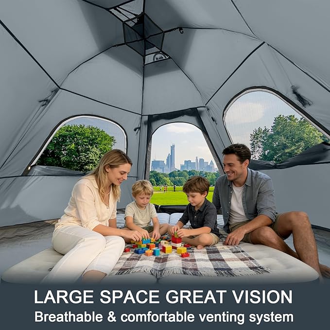 ADSMART Instant Tents for Camping 2/3/4/5 Person Tent Waterproof Easy Setup Sets Up Backpacking Tents with Carry Bag for Outdoor Hiking