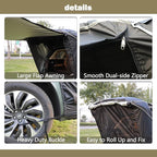 SUV Tent Car Awning, UPF 50++ with Portable Waterproof Storage Bag, Tear-Resistant, Large Space, Good Vision, Smooth Ventilation, Suitable for Outdoor Beach Camping Auto Canopy Shade…