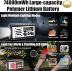 Emergency Radio, 20000mAh/74000mWh Weather Radio, Solar Hand Crank Radio with AM/FM/NOAA/SW Weather,Flashlight & Reading Lamp, SOS Alarm, Phone Charger for Indoor Outdoor Emergency