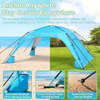 Beach Tent Sun Shelter for 6-8 Person, Beach Sun Shelter with UPF50+ UV Protection, Lightweight and Easy Setup Beach Canopy, Portable Shade Tent for Beach Camping Fishing