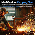 Heated Camping Chair with 20,000 mAh Battery, Loog-Lasting for 500 Mins, Fully Padded Heated Camp Chairs, Heavy Duty Folding Chairs Supports 500 lbs for Winter Camping, Picnics, Tailgating, RV Travel