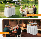 VINGLI Ice Table with Extra Storage Shelf, Portasble Cooler Side Table with Removable Skirt, Patio Table, Indoor & Outdoor Bar for Events, Parties and Camping