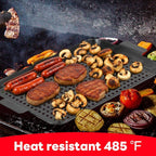 Outdoor Grill Pans Tray Barbecue Plate 2 Grilling Baskets Outdoor Grill Pans with Hole BBQ Grill Tray Grilling Basket Set for Camping Vegetable Meat (dark black)