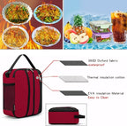 BEIMILY Lunch Box for Men Women Adults,Small Insulated Lunch Bag,Portable Refrigerated Lunch Box,Soft Insulated Tote Bag for Office Work Picnic with Comfort Handle and Removable Hand Strap(Red)