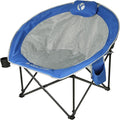 ROCK CLOUD Folding Camping Chair Oversized Padded Moon Chairs Outdoor for Camp Lawn Hiking Fishing Sports, Blue