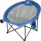 ROCK CLOUD Folding Camping Chair Oversized Padded Moon Chairs Outdoor for Camp Lawn Hiking Fishing Sports, Blue
