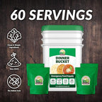 Valley Food Storage 60 Serving Dinner Bucket | Premium Emergency Food Supply with 25 Year Shelf Life | Non-GMO Survival Food, Prepper Meals, Camping & Off-Grid Living Supplies | Packaged in USA