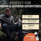 Water Filter Camping – Bachgold Foldable Squeeze Portable Water Filter for Hiking, Backpacking & Emergency Use | Ultralight Outdoor Filtration Bottle, Swiss Design