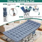 2 Pack Extra Wide Camping Cot with Comfortable Mattress for Adults Oversize XXL Cots for Camping Bed Folding Cot Heavy Duty with Carry Bag for Outdoor Indoor Home