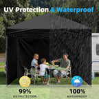 Joramoy Instant Canopy Sunwall 10×10 for Pop Up Canopy, Waterproof, UV Protection Canopy Sidewall, 1 Pack Straight Leg Canopy Side Panels Only（10×10, Black)