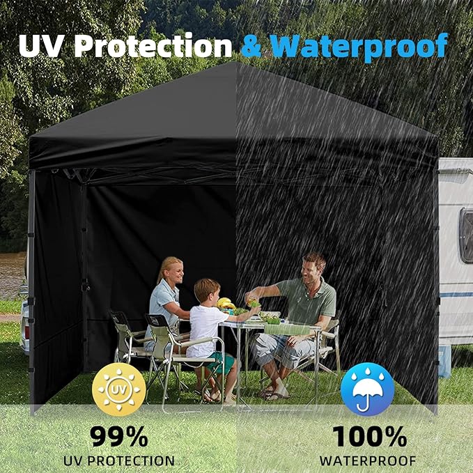 Joramoy Instant Canopy Sunwall 10×10 for Pop Up Canopy, Waterproof, UV Protection Canopy Sidewall, 1 Pack Straight Leg Canopy Side Panels Only（10×10, Black)