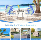 Giantex 4-Pack Beach Chairs for Adults, Camping Chair with Steel Frame, Lightweight Folding Directors Chairs for Outdoor Webbing Patio, Fishing, Yard, Poolside Lawn Chairs Set of 4 (Blue)
