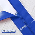 Tigeen 4 Roll Heavy Duty Zipper Door for Dust Barriers 7 ft x 3 Inch Self Adhesive Construction Zipper Door for Greenhouse Tent Accessories (Blue)