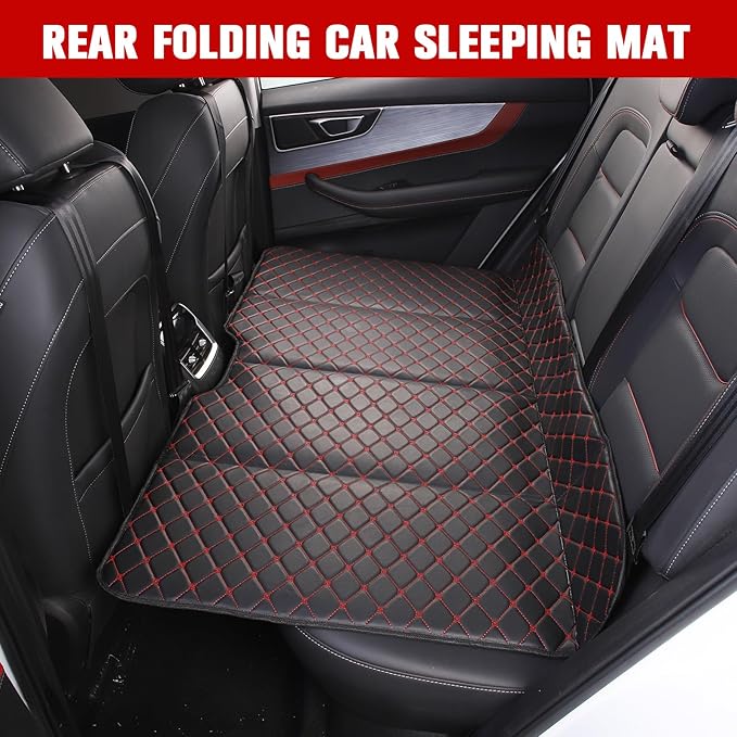 QSTNOLOGY Non Inflatable Truck Bed Air Mattress, Folding Portable Car Back Seat Bed, Car Travel Camping Mattress for Sleeping, for Car/SUV/Truck(50.7" L x 31.2" W)