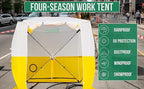 JAX3® Professional Work Tent | Pop Up | 6,2x6,2x7 Ft | Instant Quick and Easy Tool-Free Setup | Waterproof UV50+ | Splicing, Commercial Tent, Fiber Optic for Heavy-Duty Use