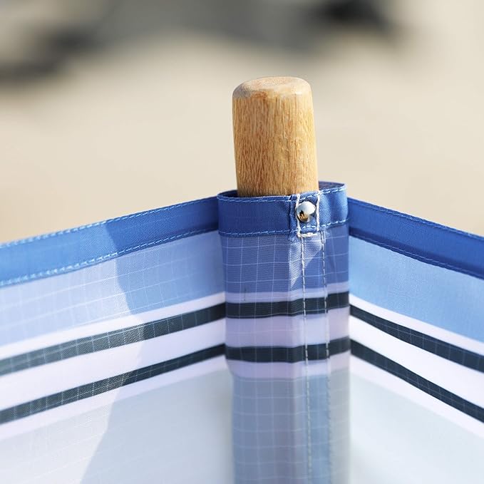 ERDA Surf Stripe Pro Beach Recycled Polyester Rip-Stop 20 ft Lightweight Windscreen, Privacy Screen, Wind Blocker, Free Matching Shoulder Bag (New Mahogany Wood Poles)