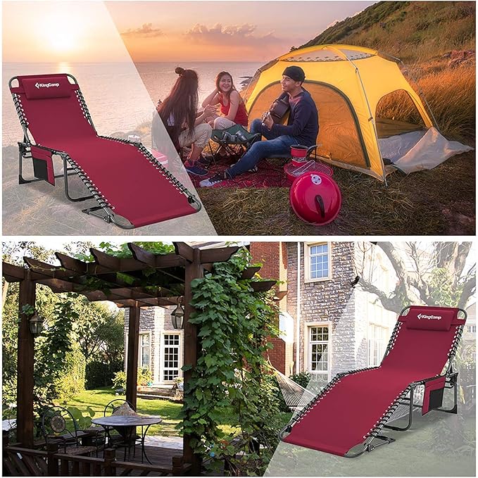 KingCamp Folding Outdoor Chaise Lounge