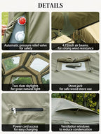 MC TOMOUNT Inflatable Tents for Camping, 6/8/10 Person Large Family Blow Up Camping Tent with Hand Pump, Easy Setup Air Glamping Tent for Outdoor Picnic Party