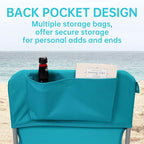 #WEJOY Folding Beach Chair for Adults, Lightweight Beach Chair with Shoulder Straps, High Back Camping Chairs with Hard Armrest, Supports 300lbs for Outdoor Lawn Concert