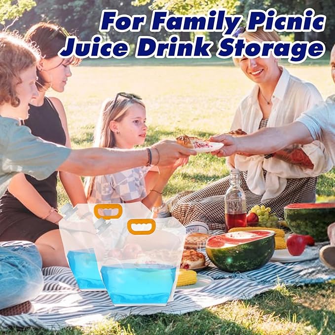 20 Pcs 1.3 Gallon Collapsible Water Emergency Container Bag 26 Gallon Freezable BPA Free Food Grade Clear Plastic Storage Foldable Bottle for Camping Riding